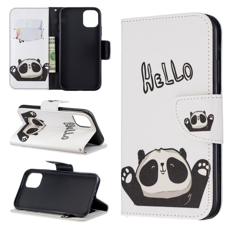 Leren Hoesje iPhone 11 Hallo Panda