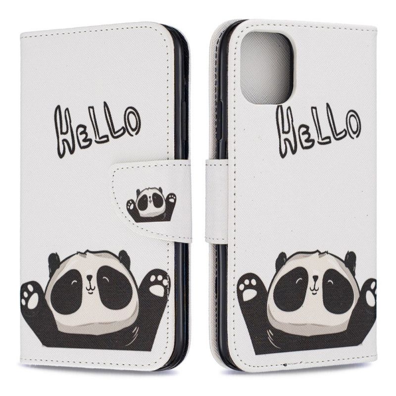 Leren Hoesje iPhone 11 Hallo Panda