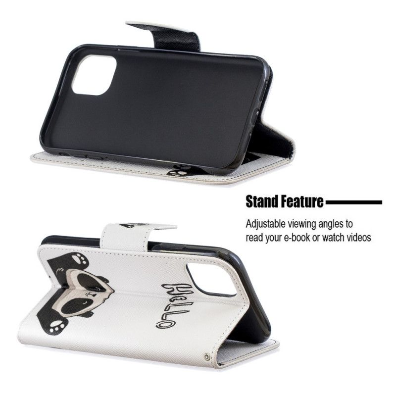 Leren Hoesje iPhone 11 Hallo Panda