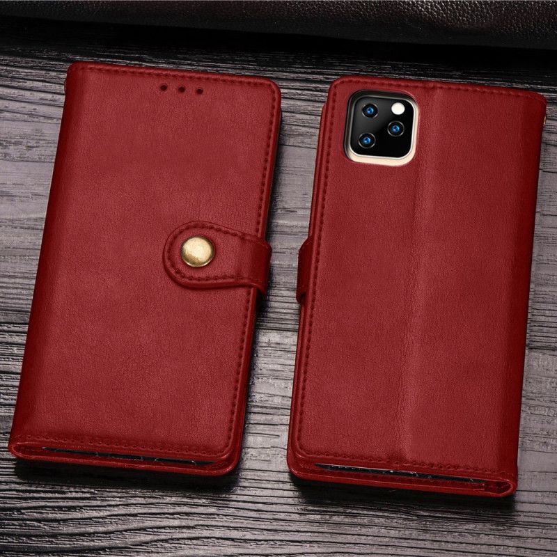 Leren Hoesje iPhone 11 Rood Zwart Telefoonhoesje Premium Ontwerp