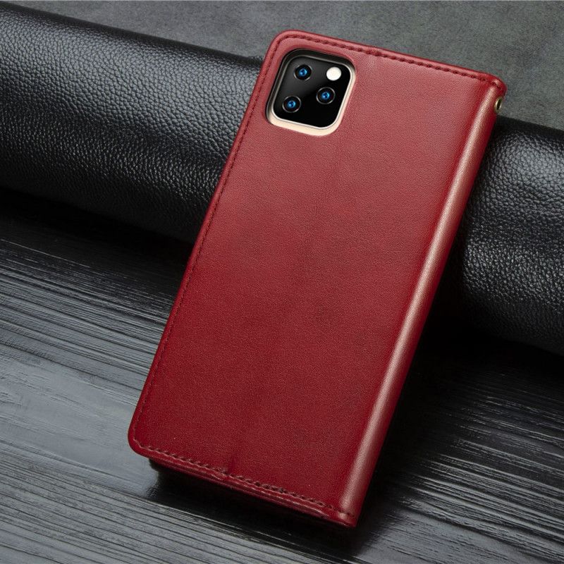 Leren Hoesje iPhone 11 Rood Zwart Telefoonhoesje Premium Ontwerp