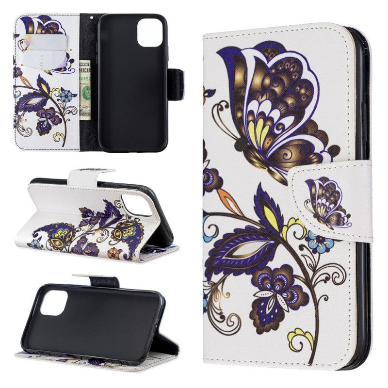 Leren Hoesje iPhone 11 Vlindertattoo