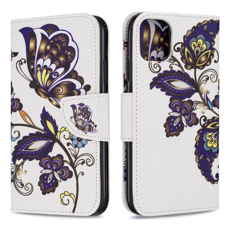 Leren Hoesje iPhone 11 Vlindertattoo