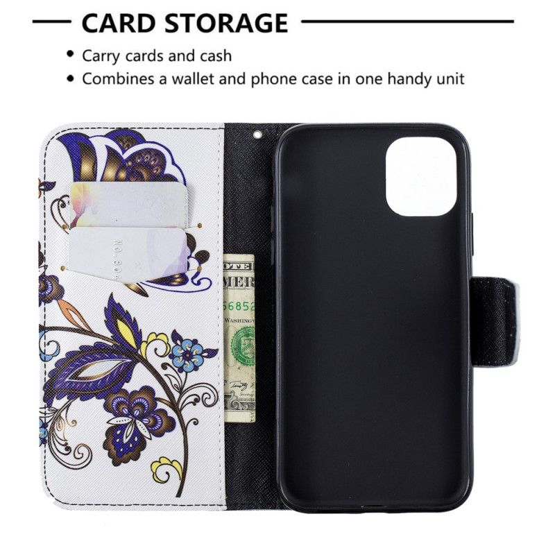 Leren Hoesje iPhone 11 Vlindertattoo