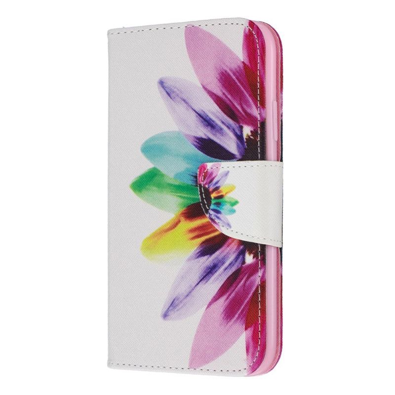 Leren Hoesje voor iPhone 11 Aquarelbloem