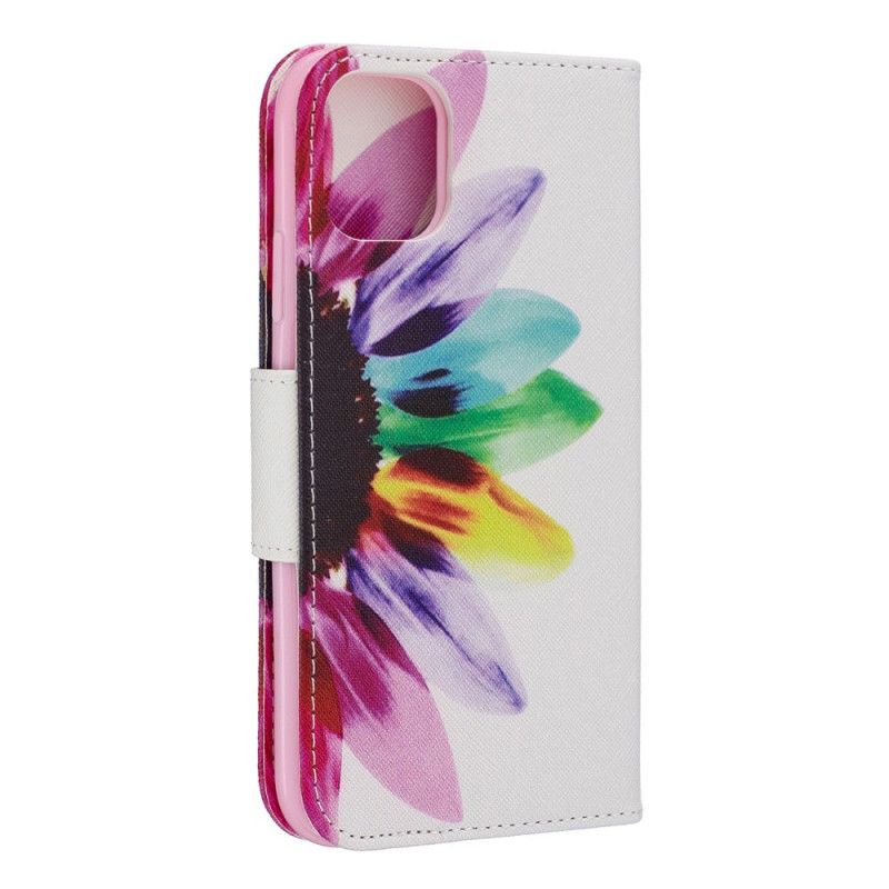 Leren Hoesje voor iPhone 11 Aquarelbloem