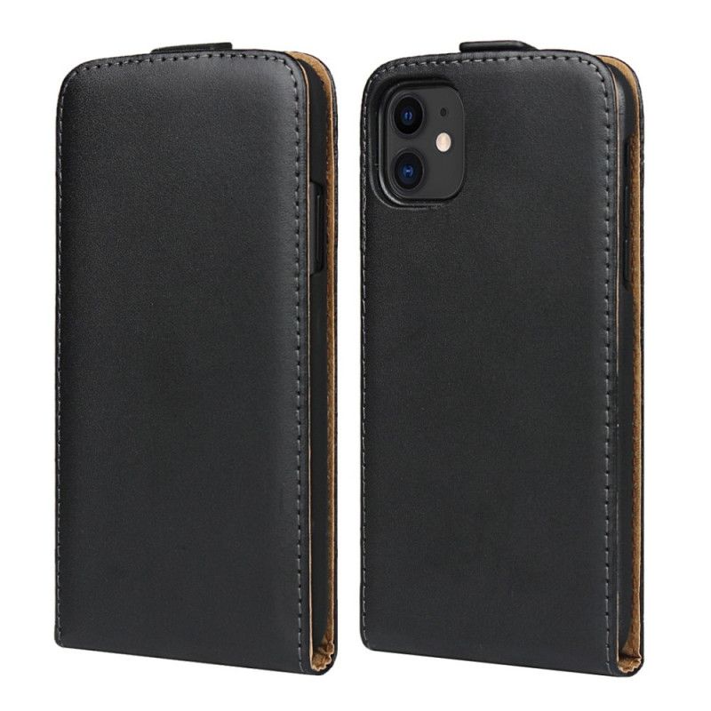 Leren Hoesje voor iPhone 11 Verticale Klep Van Echt Leer
