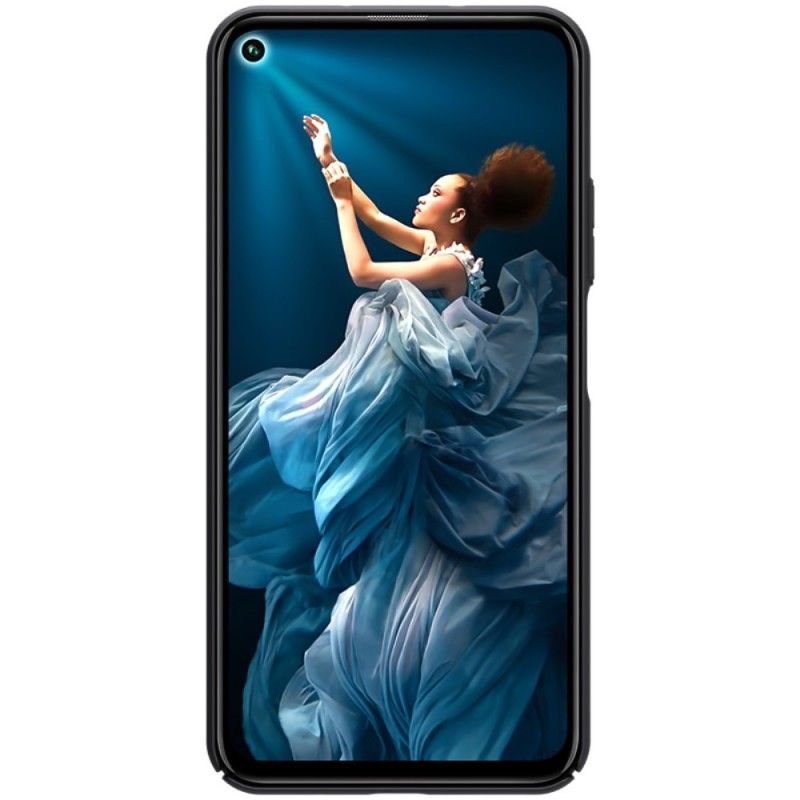 Case Hoesje Honor 20 Turkoois Zwart Telefoonhoesje Stijve Frosted Nillkin