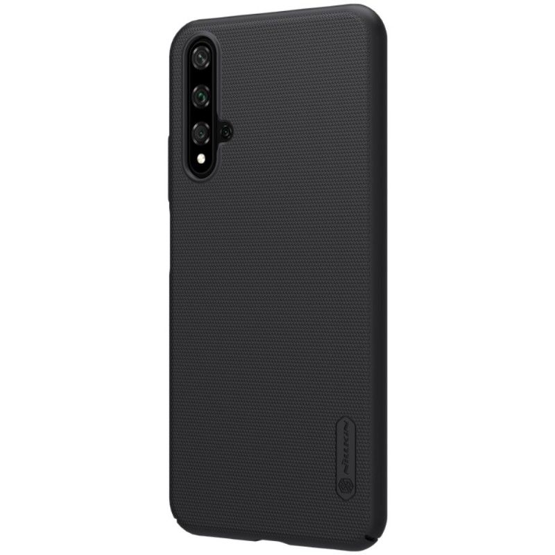 Case Hoesje Honor 20 Turkoois Zwart Telefoonhoesje Stijve Frosted Nillkin