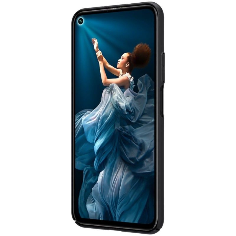 Case Hoesje Honor 20 Turkoois Zwart Telefoonhoesje Stijve Frosted Nillkin