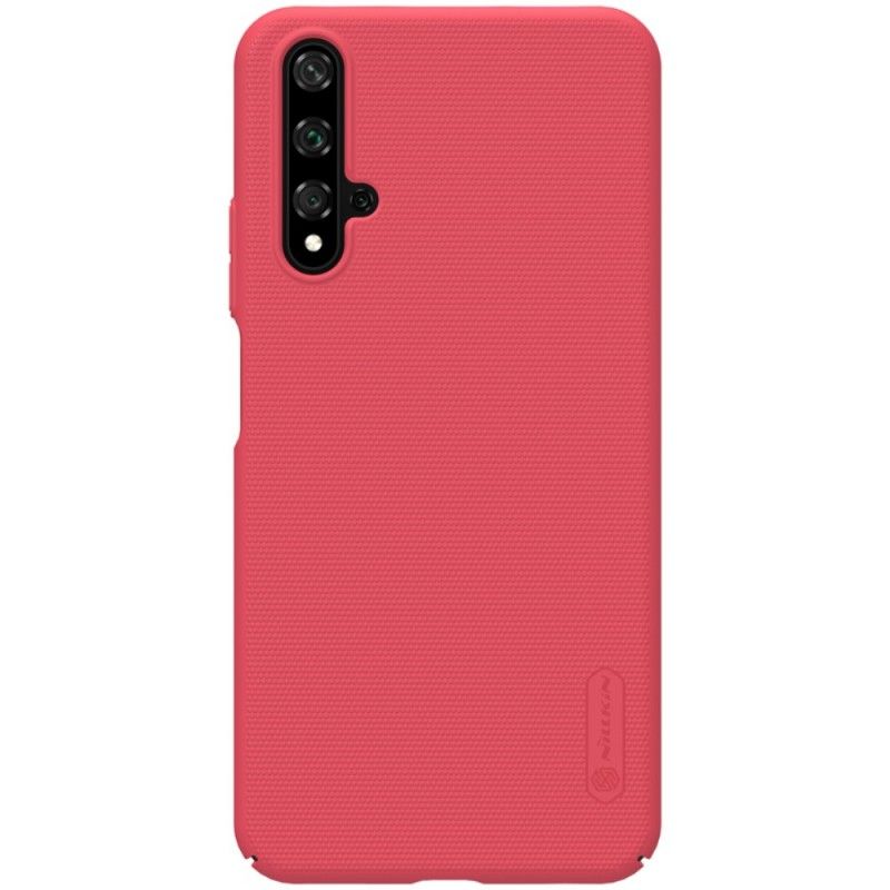Case Hoesje Honor 20 Turkoois Zwart Telefoonhoesje Stijve Frosted Nillkin