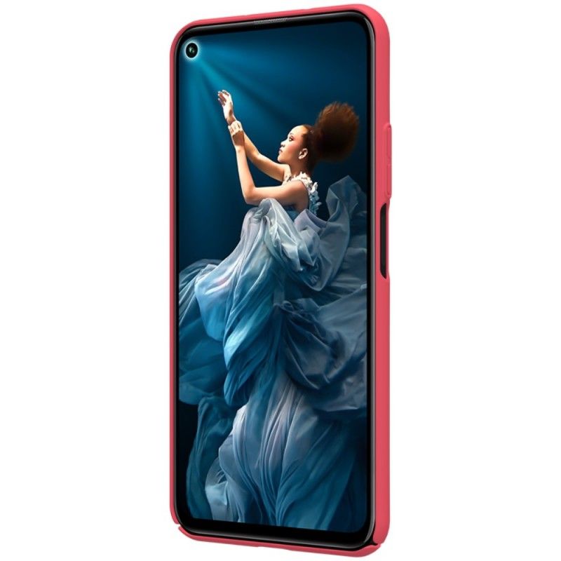 Case Hoesje Honor 20 Turkoois Zwart Telefoonhoesje Stijve Frosted Nillkin