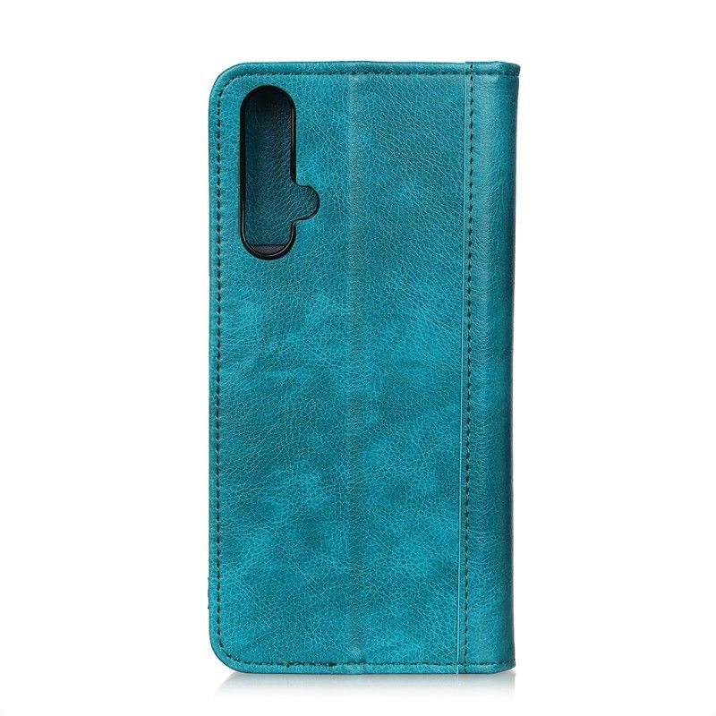 Folio-hoesje voor Honor 20 Turkoois Versie In Splitleder
