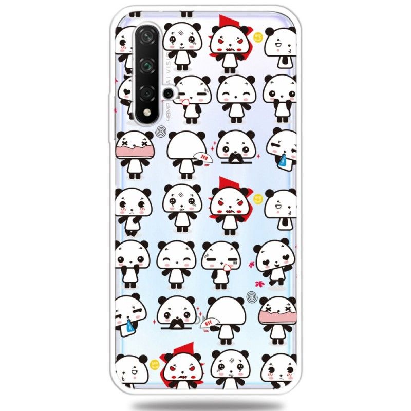 Hoesje Honor 20 Telefoonhoesje Transparante Grappige Panda'S