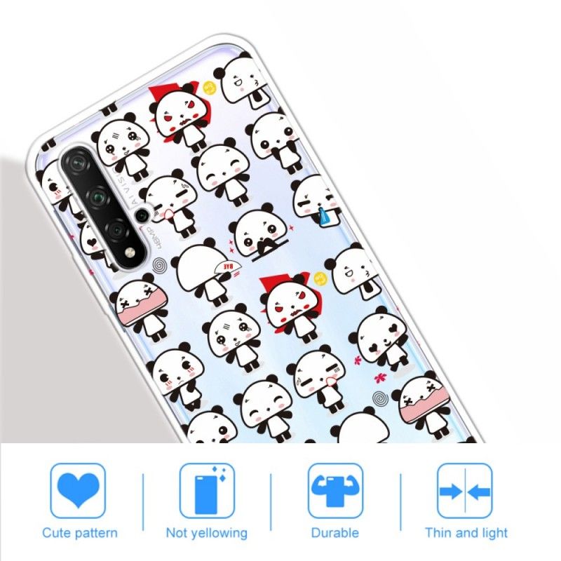 Hoesje Honor 20 Telefoonhoesje Transparante Grappige Panda'S