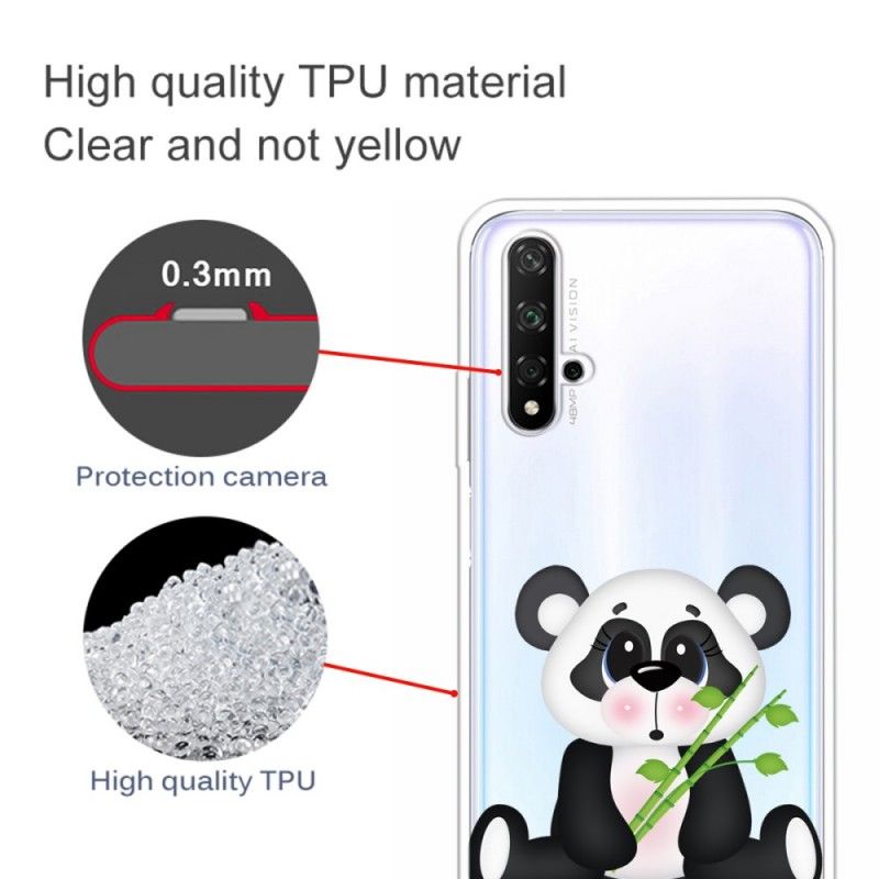 Hoesje Honor 20 Transparante Droevige Panda