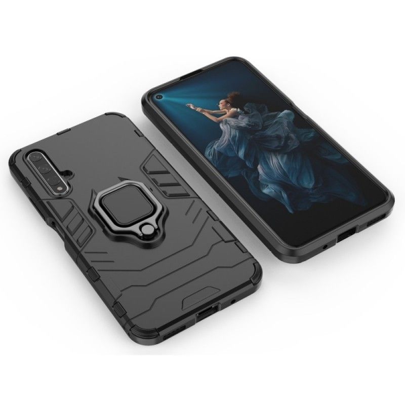 Hoesje voor Honor 20 Rood Zwart Resistente Ring