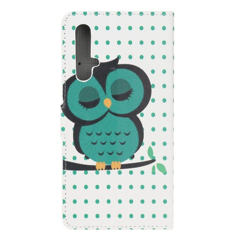 Leren Hoesje Honor 20 Slapende Uil