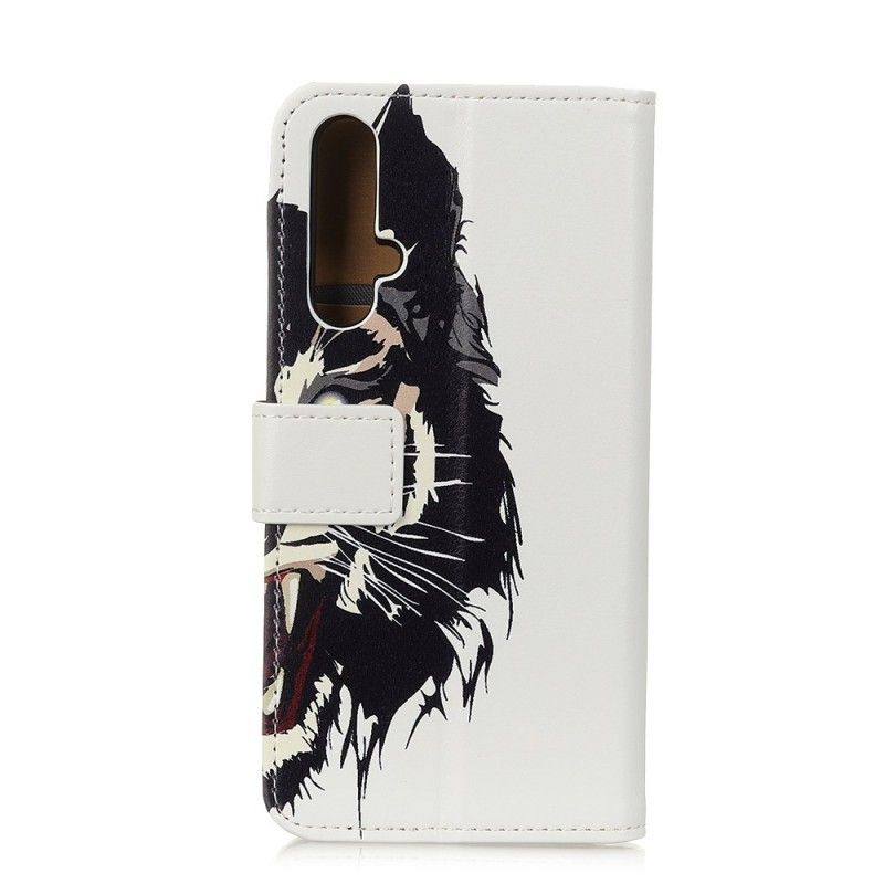 Leren Hoesje Honor 20 Woeste Tijger