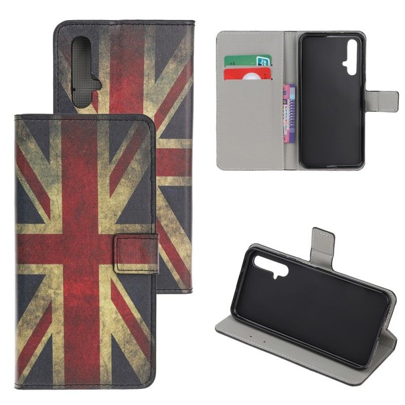 Leren Hoesje voor Honor 20 Engelse Vlag