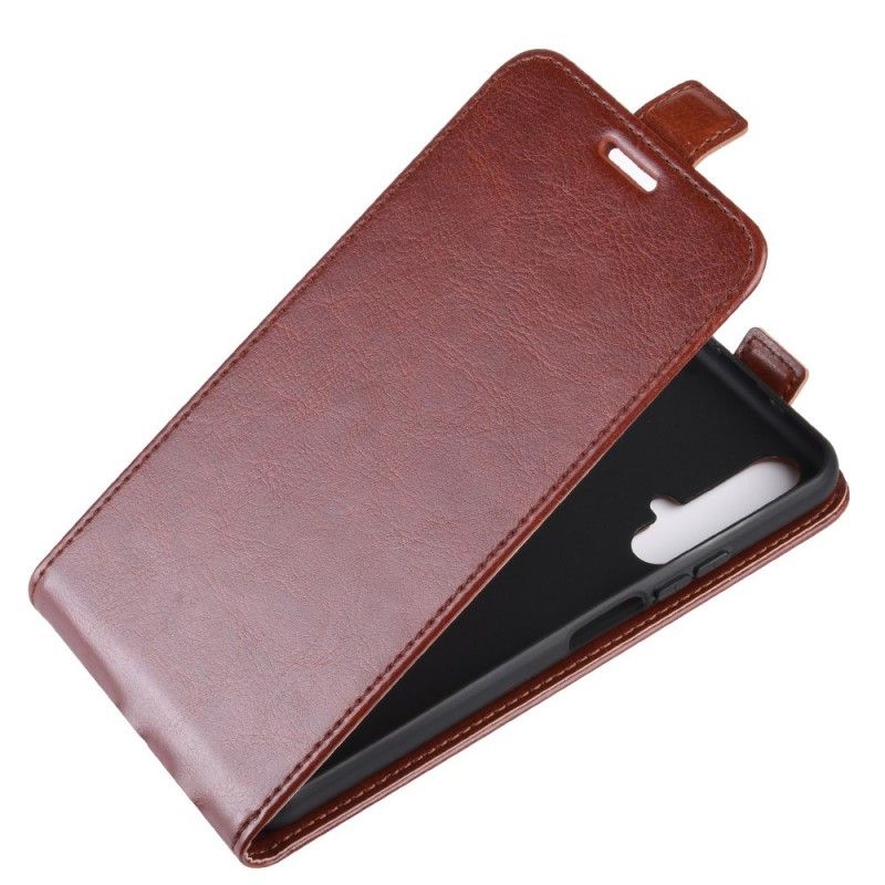 Leren Hoesje voor Honor 20 Wit Zwart Retro Vouwen