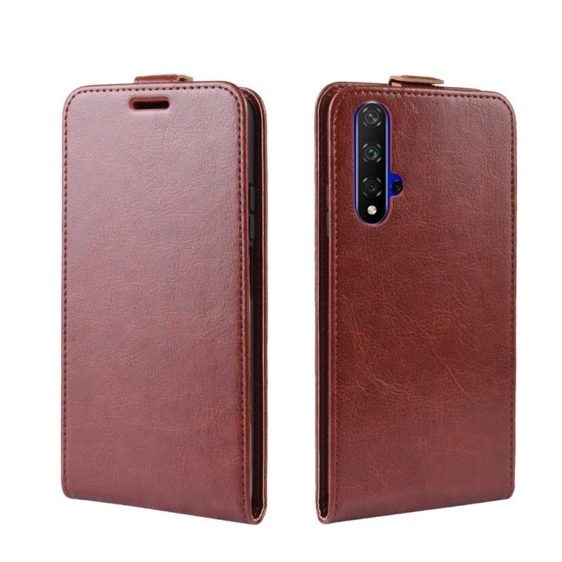 Leren Hoesje voor Honor 20 Wit Zwart Retro Vouwen