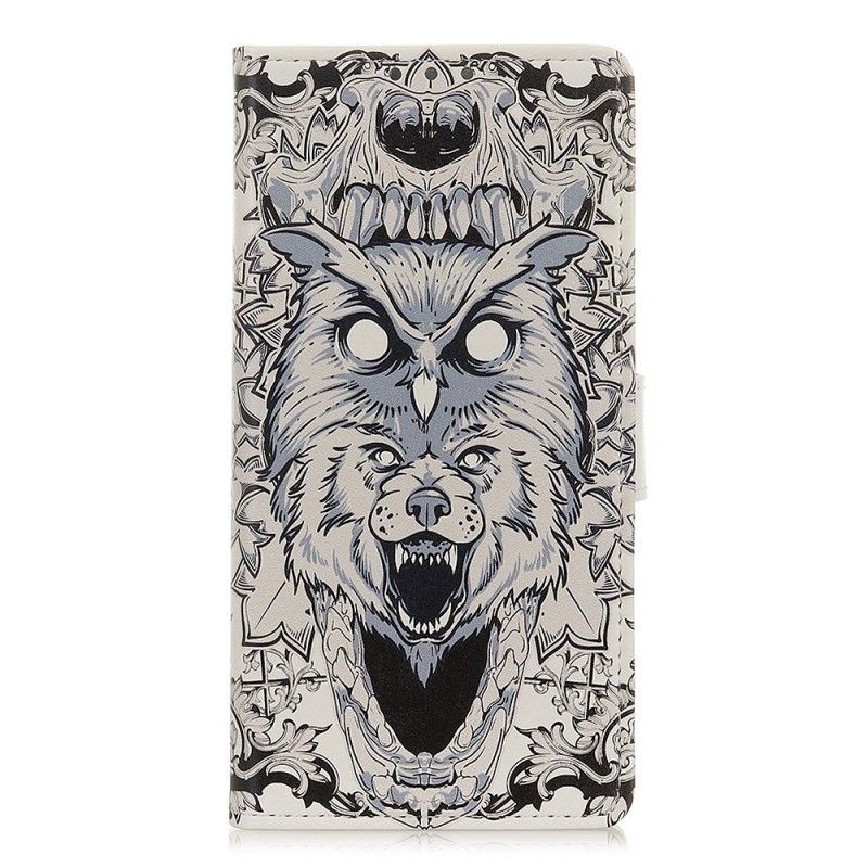 Leren Hoesje voor Honor 20 Woeste Uil En Wolf