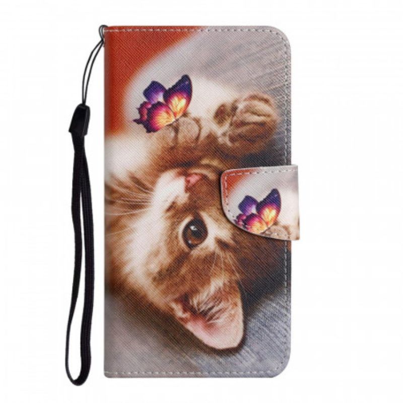 Folio-hoesje voor Samsung Galaxy S22 Ultra 5G Mijn Kitten En Vlinder