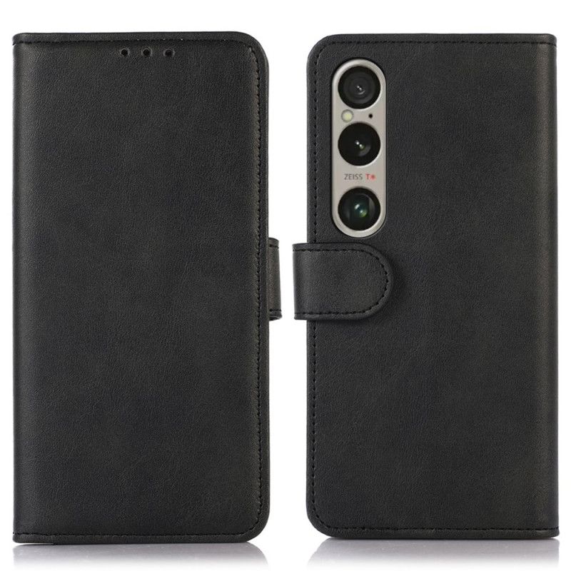 Folio-hoesje Sony Xperia 1 Vi Telefoonhoesje Ledereffect