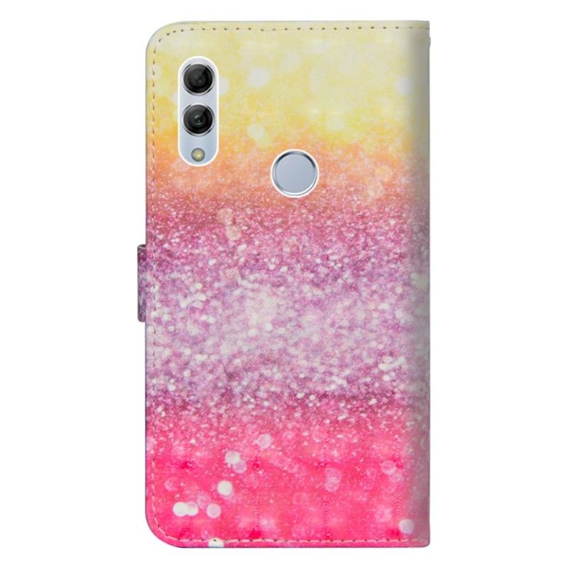 Bescherming Hoesje Honor 10 Lite Telefoonhoesje Verloop Magenta Glitter