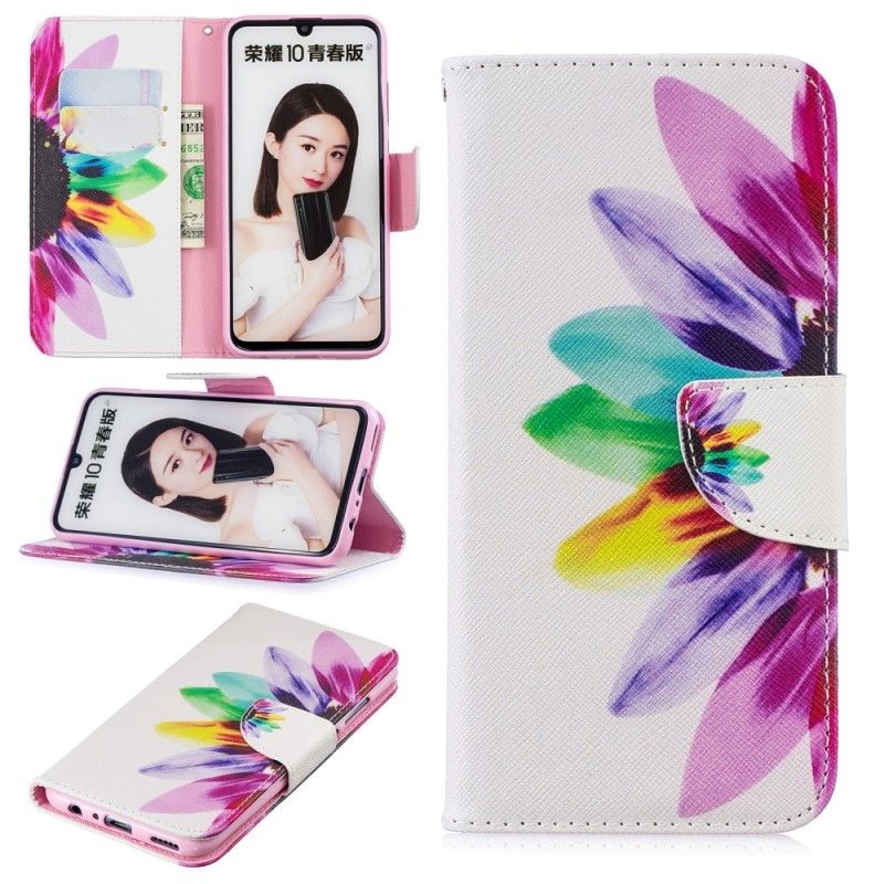 Leren Hoesje Honor 10 Lite Aquarelbloem