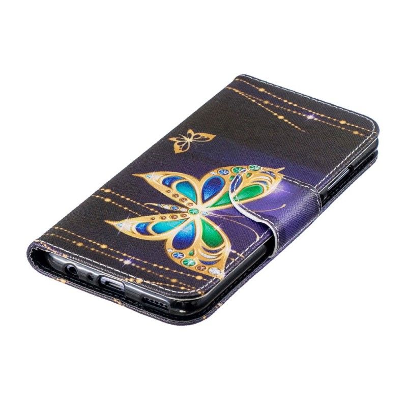 Leren Hoesje Honor 10 Lite Telefoonhoesje Magische Vlinder