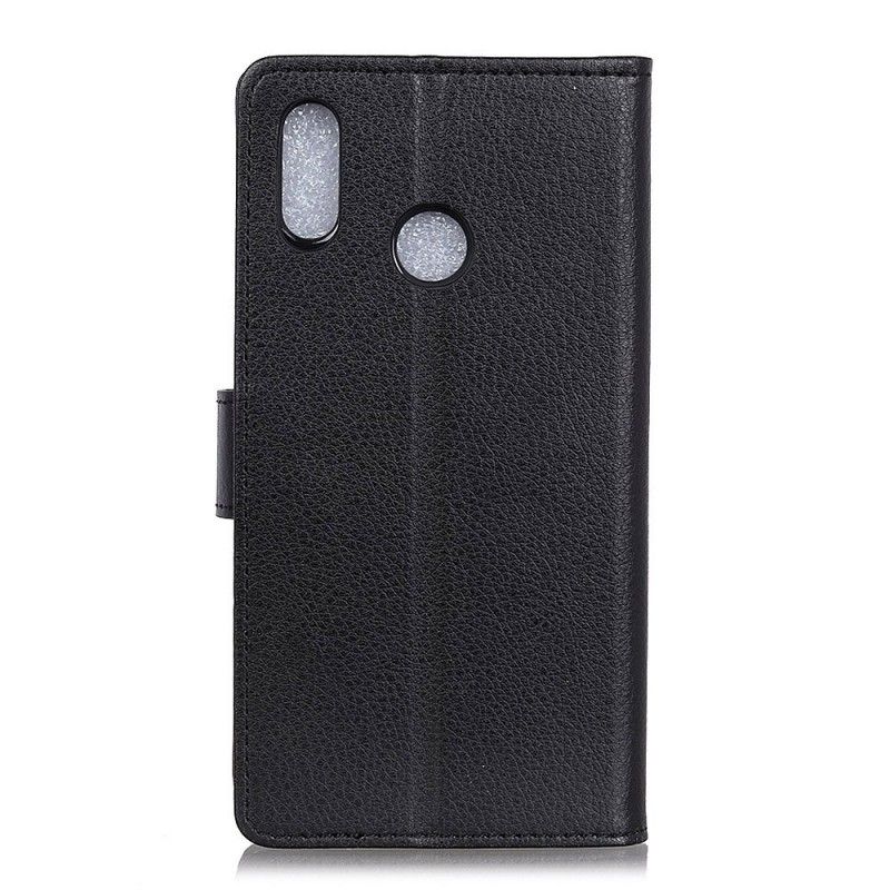 Leren Hoesje Honor 10 Lite Wit Zwart Retro Kunstleer