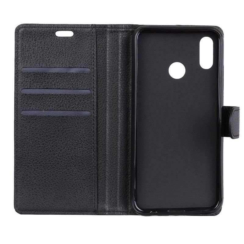 Leren Hoesje Honor 10 Lite Wit Zwart Retro Kunstleer