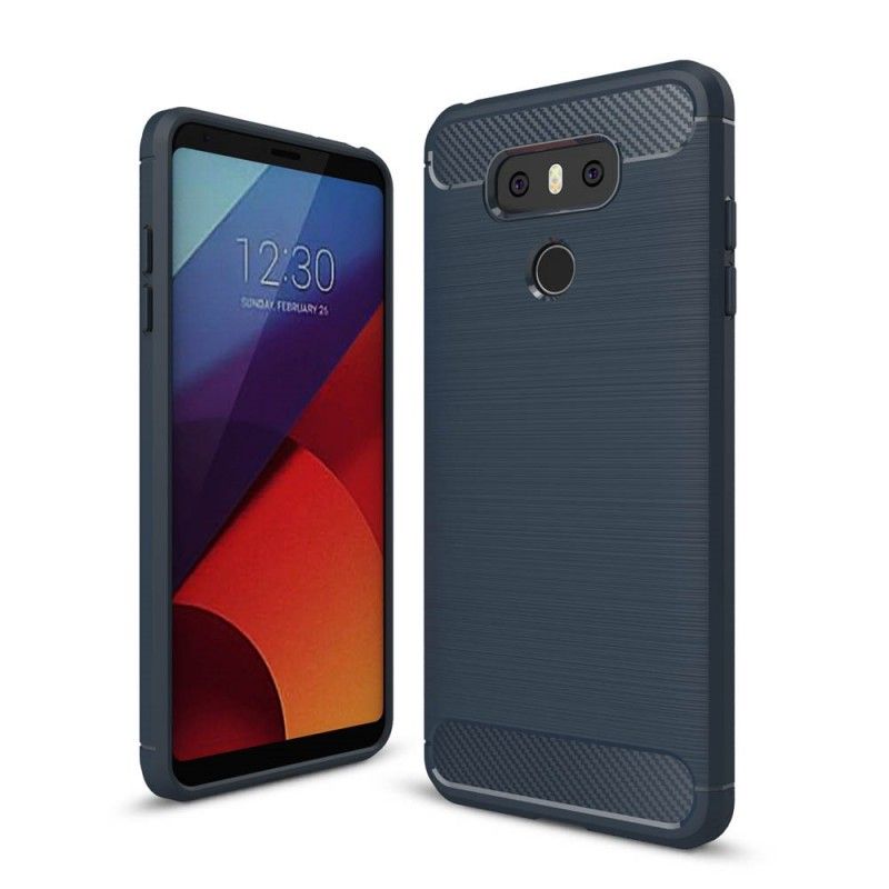 Hoesje LG G6 Donkerblauw Zwart Geborsteld Koolstofvezel