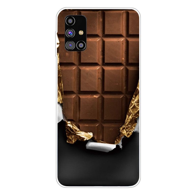 Case Hoesje Samsung Galaxy M51 Donkerbruin Bruin Telefoonhoesje Flexibele Chocolade