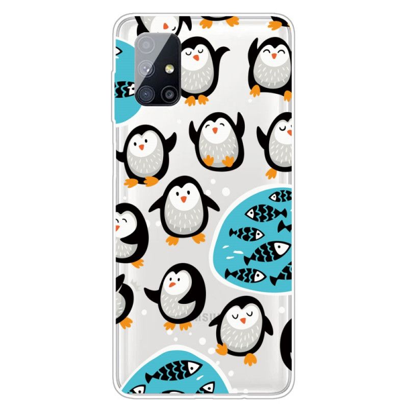 Case Hoesje Samsung Galaxy M51 Telefoonhoesje Pinguïns En Vissen