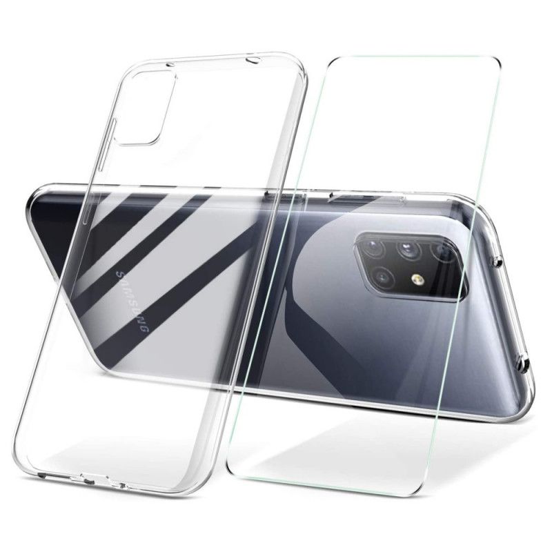 Cover Hoesje Samsung Galaxy M51 Telefoonhoesje Schaal En Scherm Gehard Glas