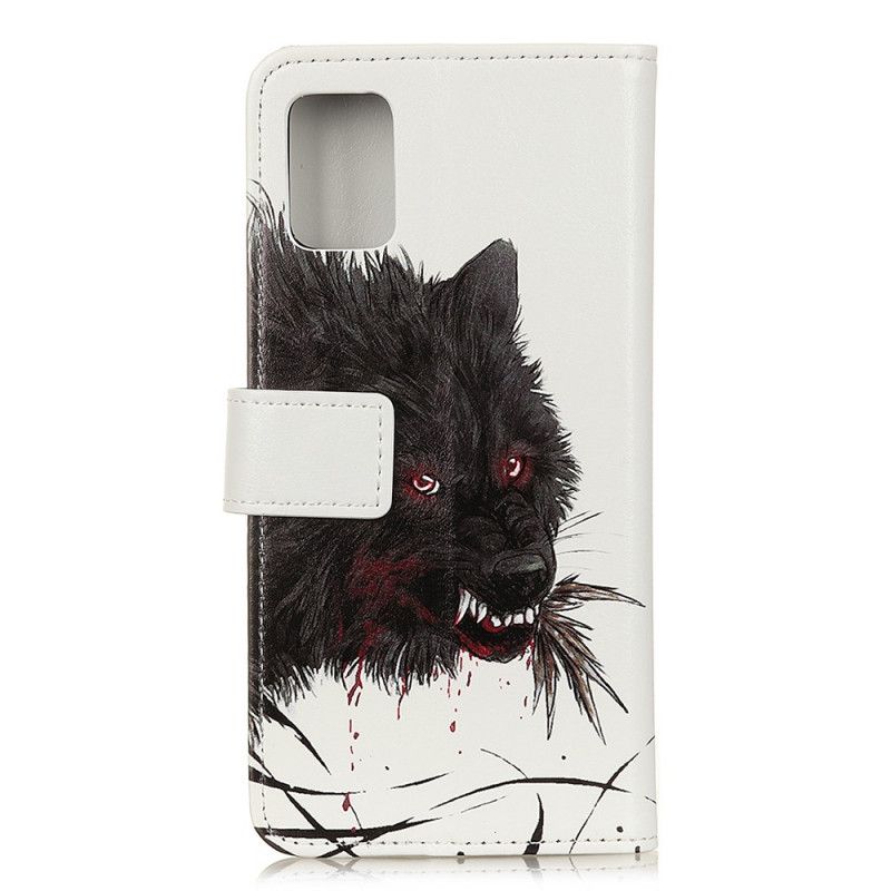Flip Case Leren Samsung Galaxy M51 Hongerige Wolf