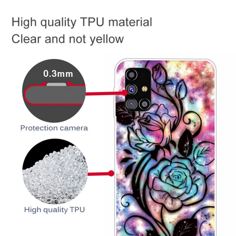 Hoesje Samsung Galaxy M51 Grafische Bloem