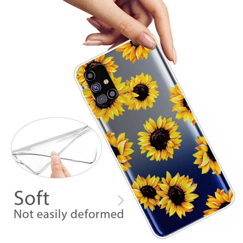 Hoesje Samsung Galaxy M51 Telefoonhoesje Zonnebloemen