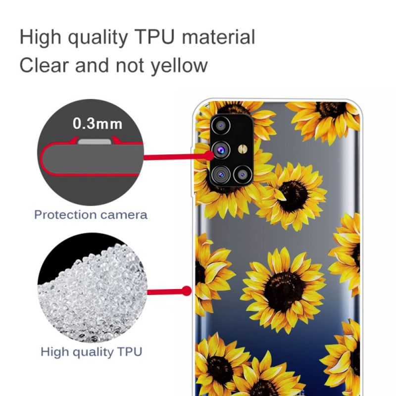 Hoesje Samsung Galaxy M51 Telefoonhoesje Zonnebloemen