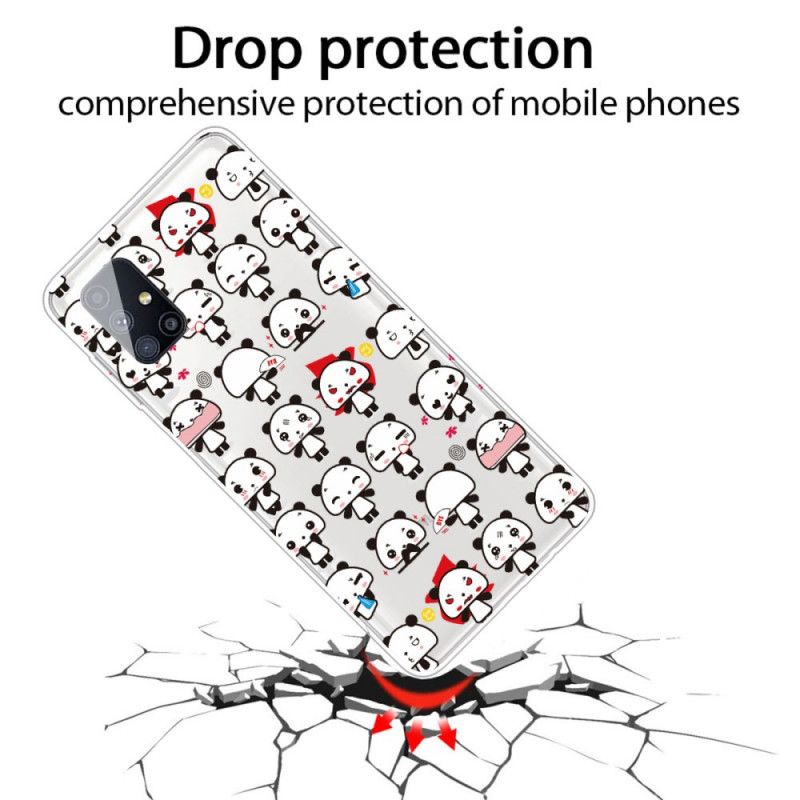 Hoesje Samsung Galaxy M51 Transparante Grappige Panda'S