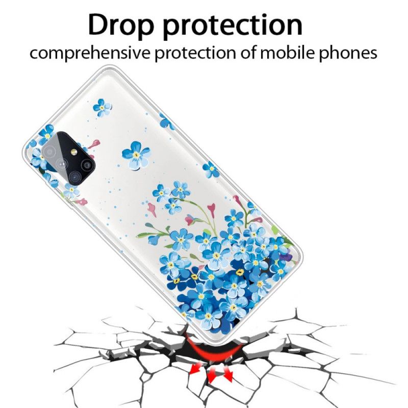 Hoesje voor Samsung Galaxy M51 Blauwe Bloemen