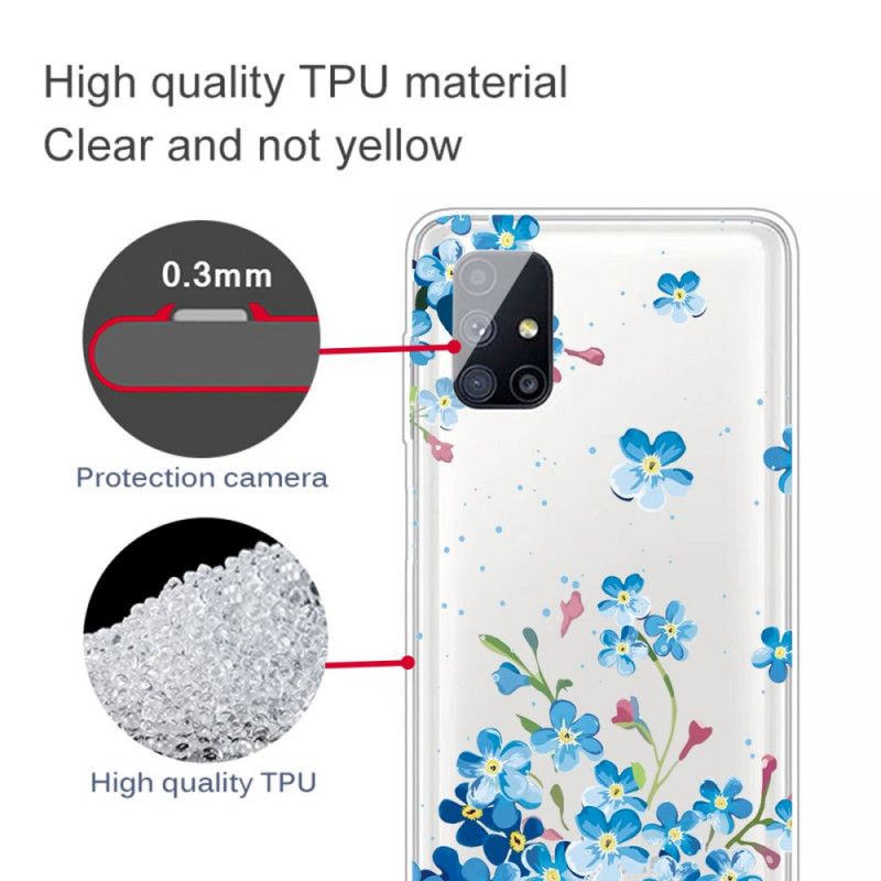 Hoesje voor Samsung Galaxy M51 Blauwe Bloemen