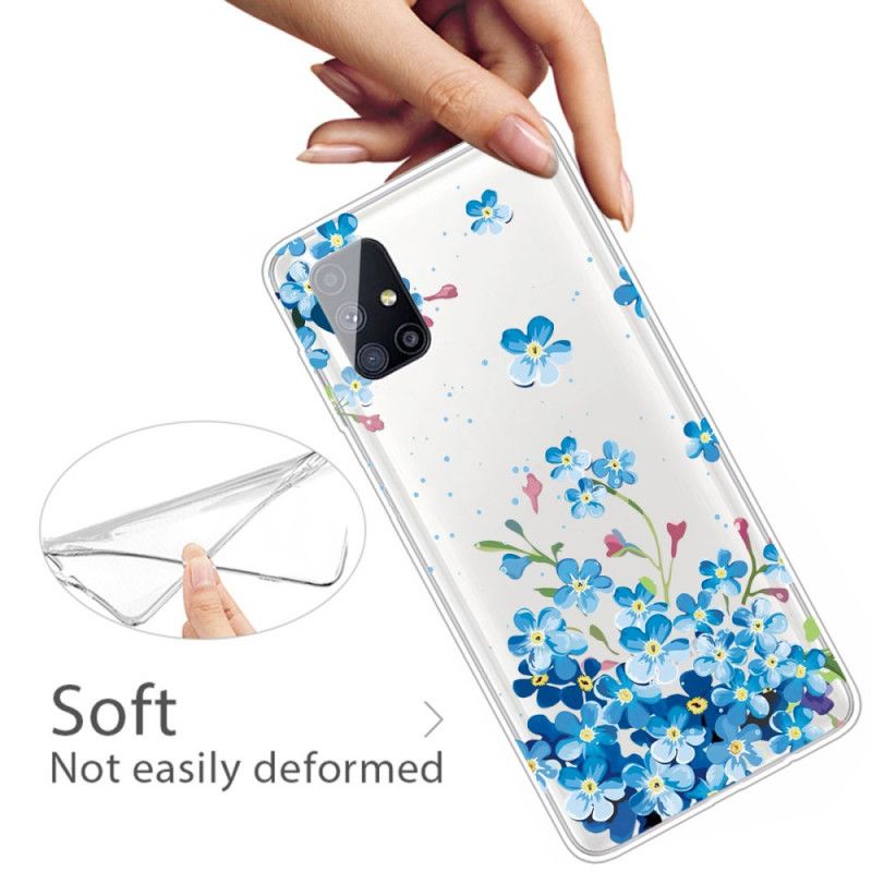 Hoesje voor Samsung Galaxy M51 Blauwe Bloemen