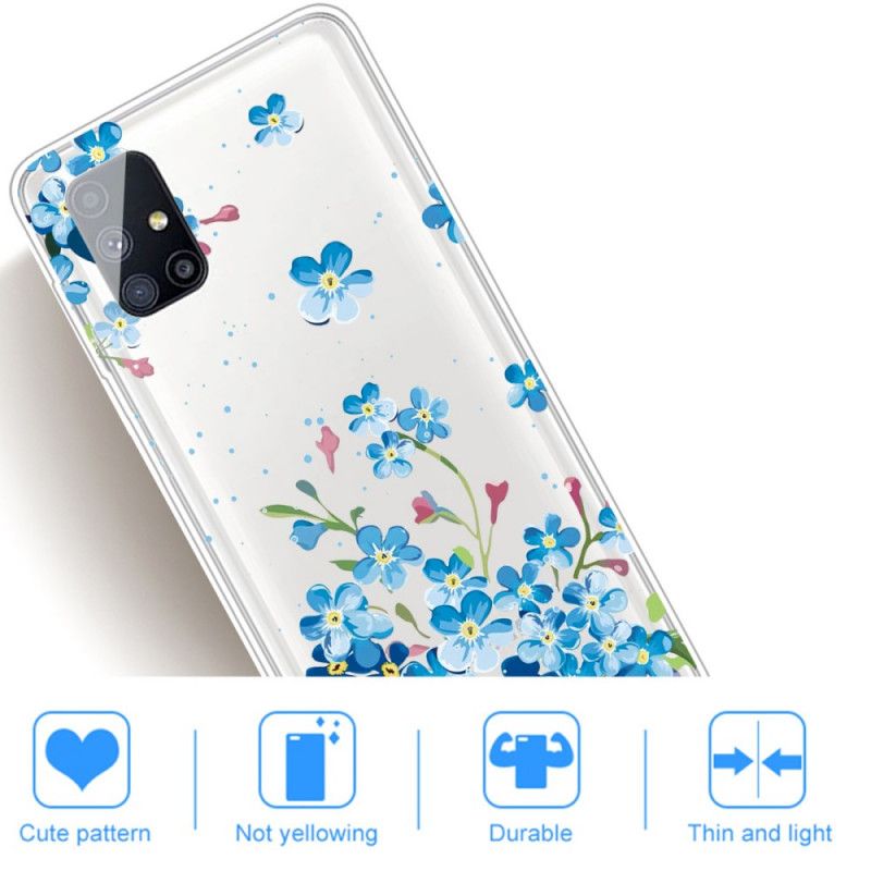 Hoesje voor Samsung Galaxy M51 Blauwe Bloemen