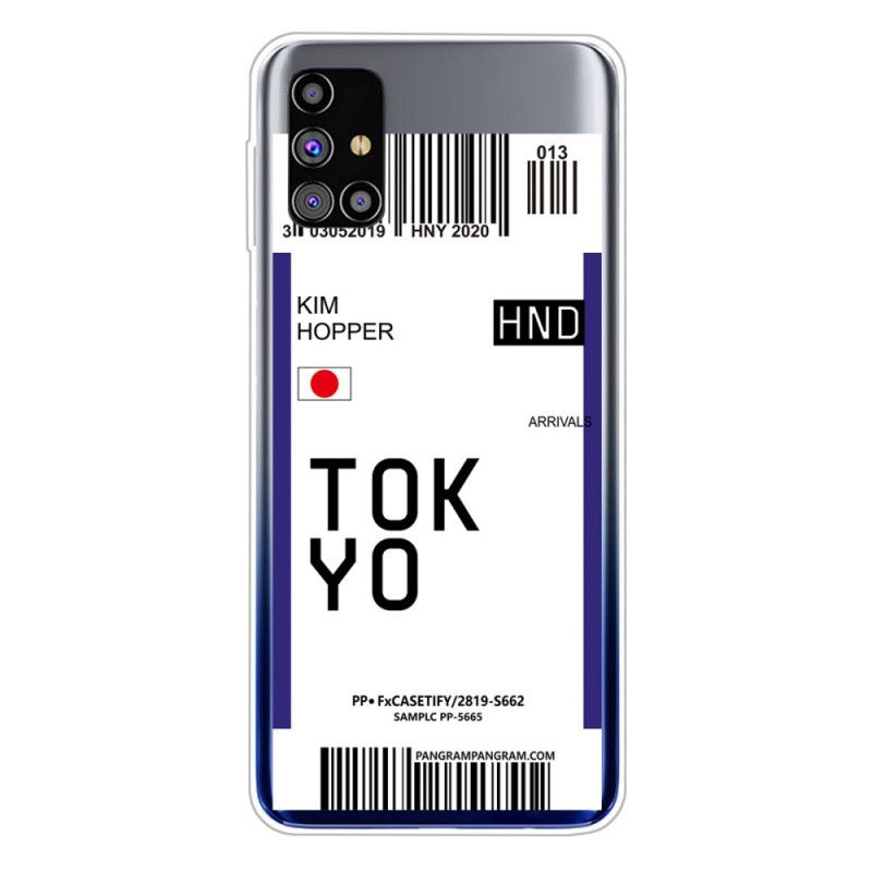 Hoesje voor Samsung Galaxy M51 Donkerblauw Zwart Instapkaart Tokyo