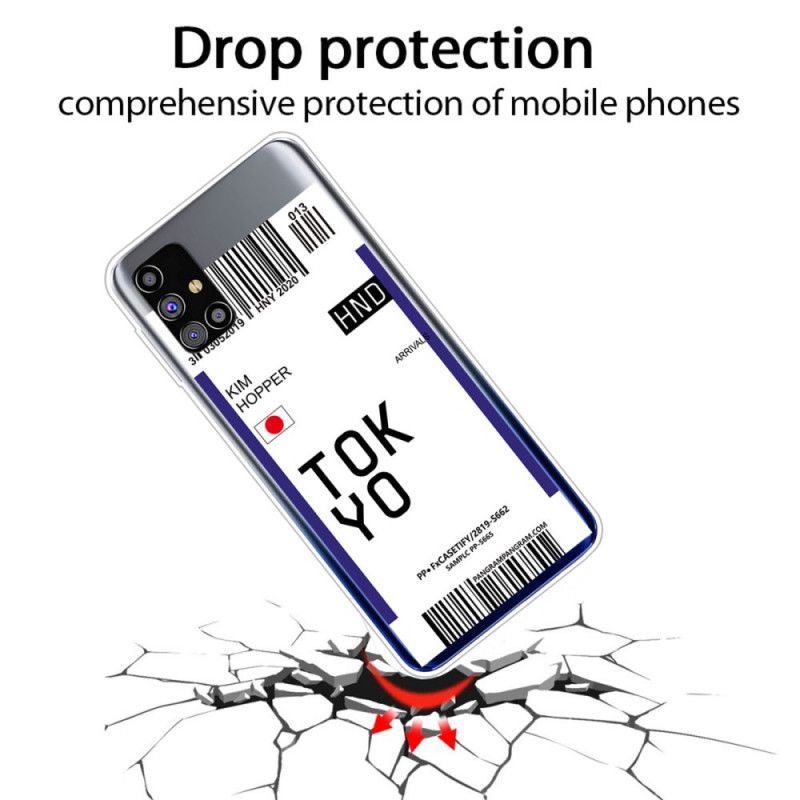 Hoesje voor Samsung Galaxy M51 Donkerblauw Zwart Instapkaart Tokyo