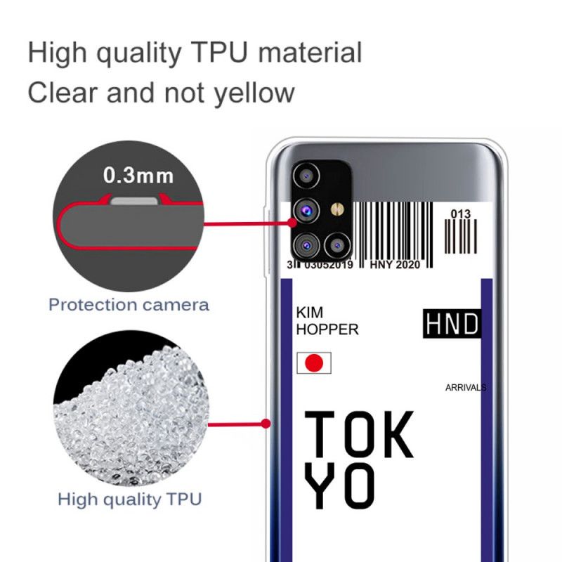 Hoesje voor Samsung Galaxy M51 Donkerblauw Zwart Instapkaart Tokyo